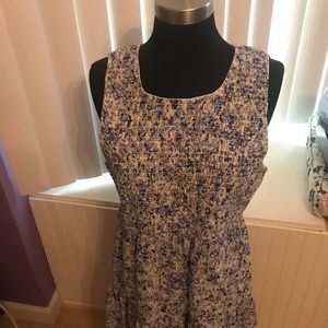 Princess Vera Wang White Blue Black Floral Dress